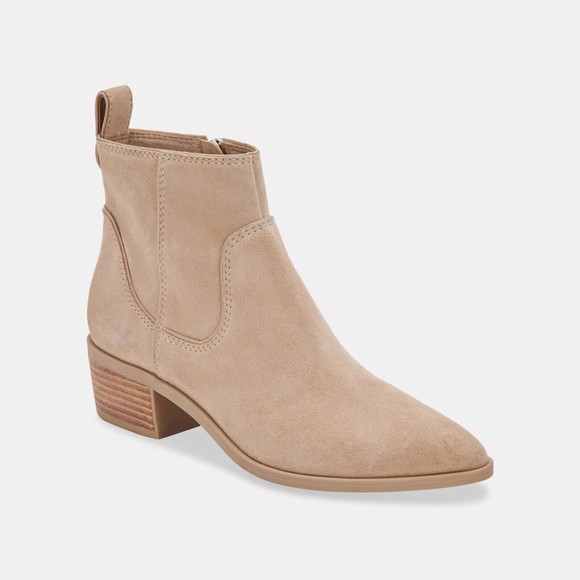Dolce Vita Suede Almond Toe Able  Ankle Booties - Picture 1 of 6